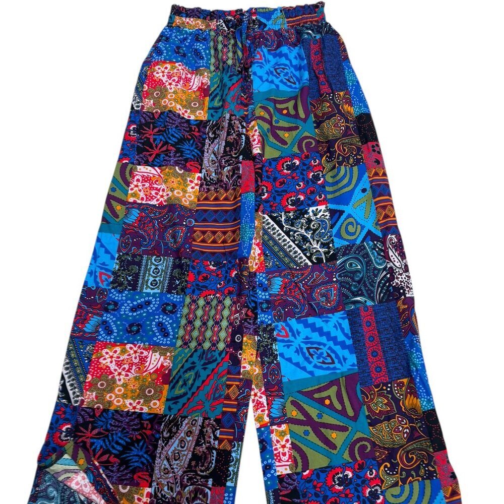 Amazon Patchwork Boho Wide Leg Pants Size S NWOT